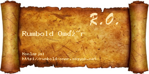 Rumbold Omár névjegykártya